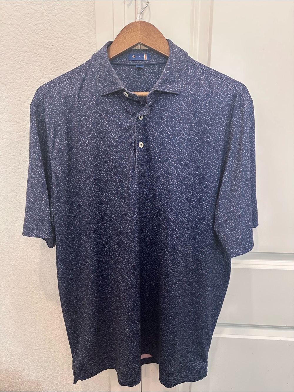 Stitch Golf Blue Patterned Polo Shirt